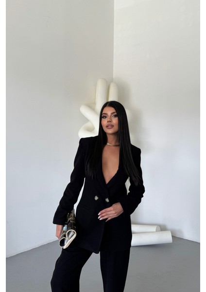 Keten Ceket - Pantolon Takım - Siyah modelleri