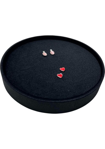 Silindir Model Süet Kumaş 20/20 cm Batırmalı Küpe-Piercing Tablası