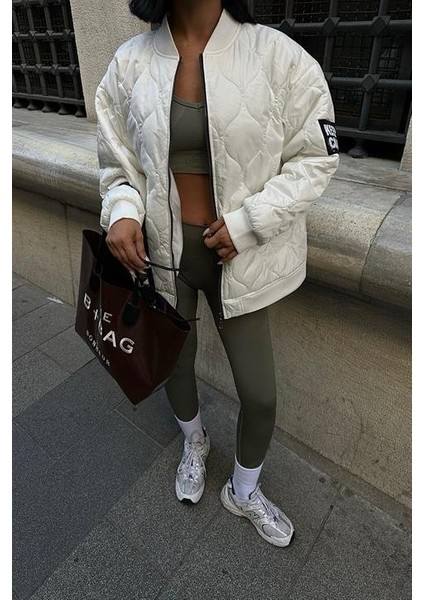Alisa Oversize Kapitone Bomber Ceket 7058 -08