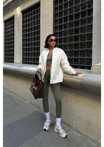 Alisa Oversize Kapitone Bomber Ceket 7058 -08