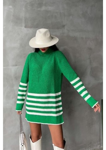 Palgen Çizgili Oversize Kazak 1195-09