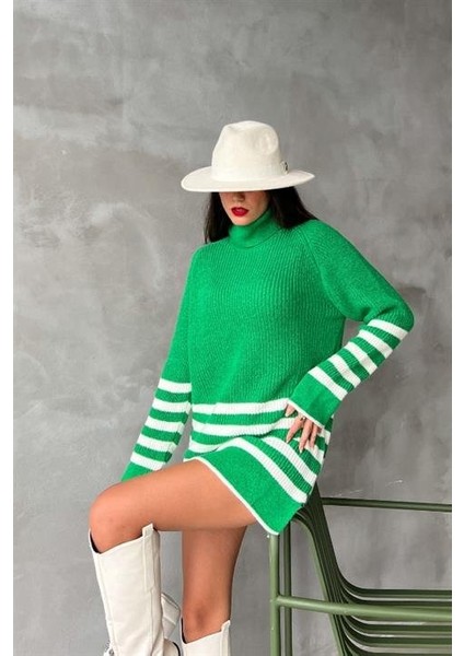 Palgen Çizgili Oversize Kazak 1195-09