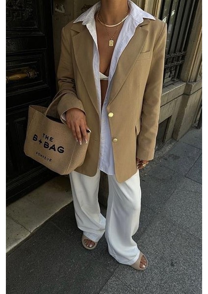 Agnes Blazer Keten Ceket 6105 fırsatları