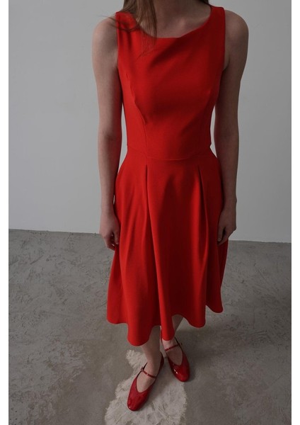 Double Kolsuz Elbise - Kırmızı fırsatları