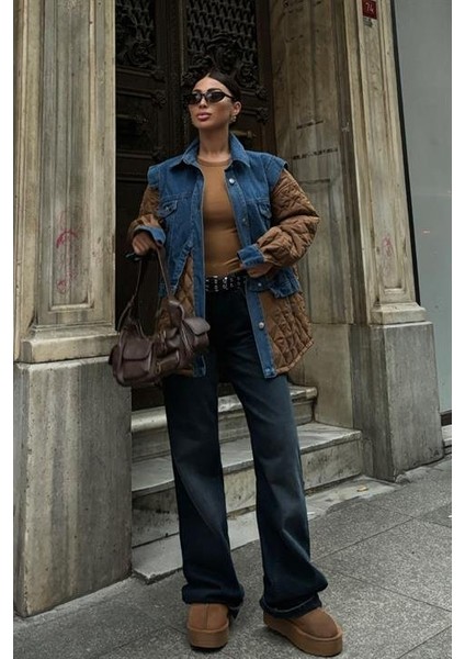 Denim Garnili Kapitone Ceket 7071 fırsatları