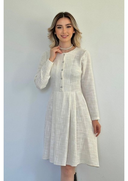 Ekru Kısa Klasik Elbise fiyatları