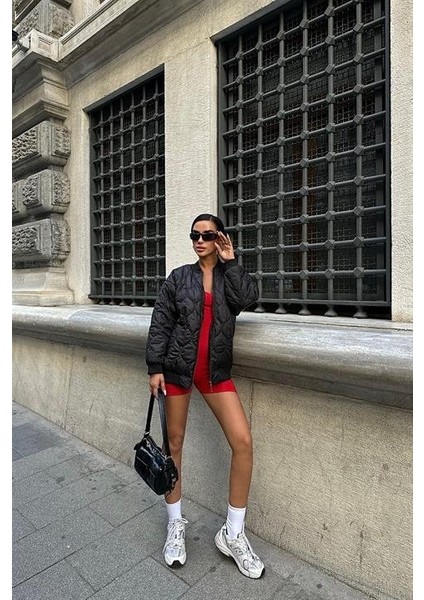 Alisa Oversize Kapitone Bomber Ceket 7058 -08