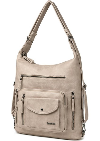 Yıkama Deri Hem Sırt Hem Omuz Kadın Çantası 21-K Barcelona 1580-7 modelleri