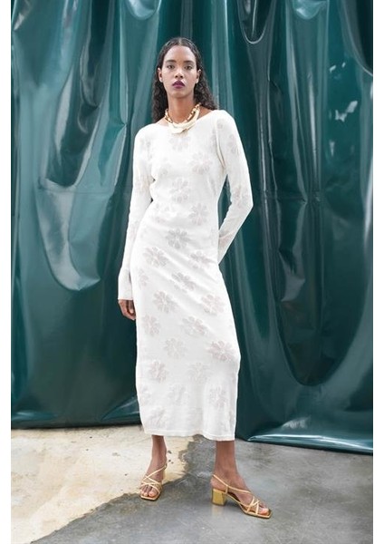 Belen Çiçek Desenli Maxi Boy Elbise 2793