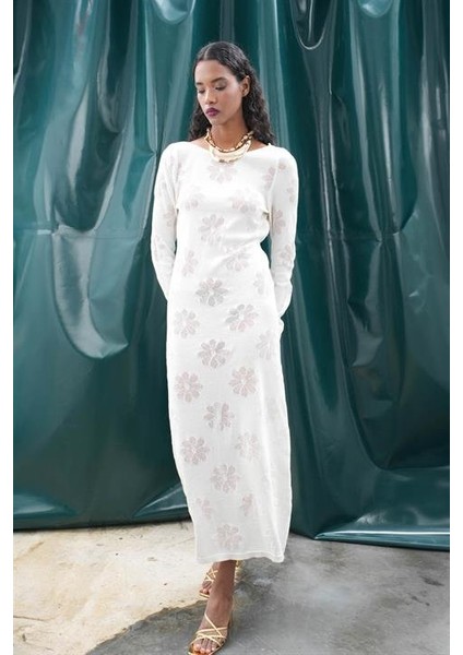 Belen Çiçek Desenli Maxi Boy Elbise 2793