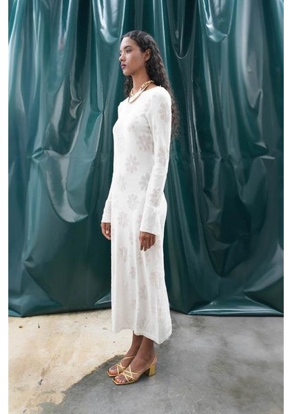 Belen Çiçek Desenli Maxi Boy Elbise 2793