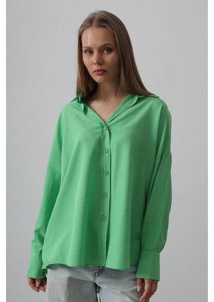 Geniş Manşet Detaylı Gömlek - A.yeşil fiyatları