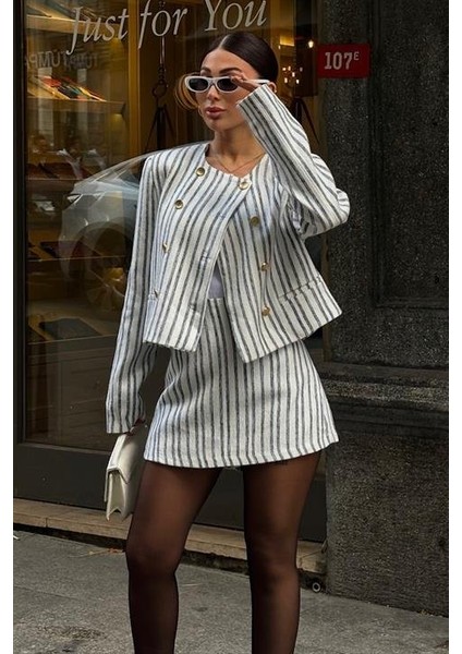 Hendra Çizgili Etek Takım 9481-24 indirimleri