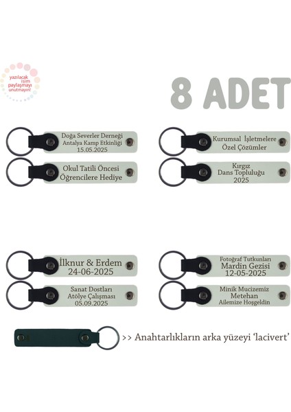 Stadyum Işıltısını Seven Taraftar Grupları Için, Isim Yazılı 8' Li Anahtarlık, Beyaz & Lacivert