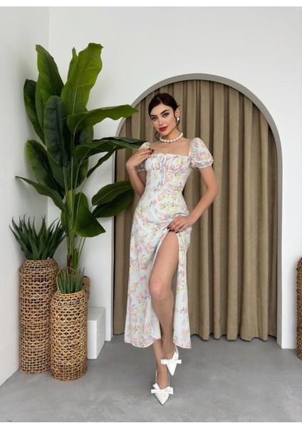 Zeze Balon Kol Elbise