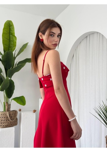 Acco Taş Detaylı Elbise