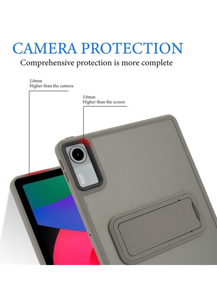 Redmi Pad Se (11 Inc) 2023 Yatay Stand Olabilen Antishock Köşe ve Kamera Korumalı Arka Yüzeyi Mat Threxi Kılıf