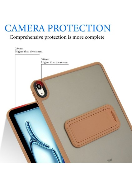 Apple iPad Air 11 Inc M2 (2024) Uyumlu Yatay Stand Olabilen Antishock Köşe ve Kamera Korumalı Arka Yüzeyi Mat Threxi Kılıf A2902 A2903