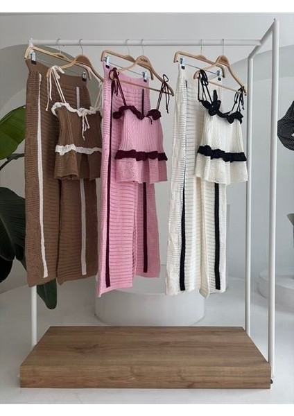 Askılı Bluz Pantolon Triko Takım 10114