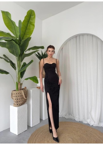 Stor Gül Detaylı Elbise