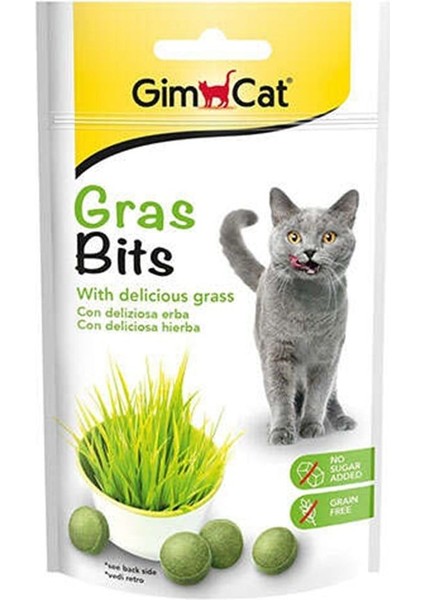 Gras Bits - Kediler İçin Çimen Aromalı Sindirim Tableti 50 gr