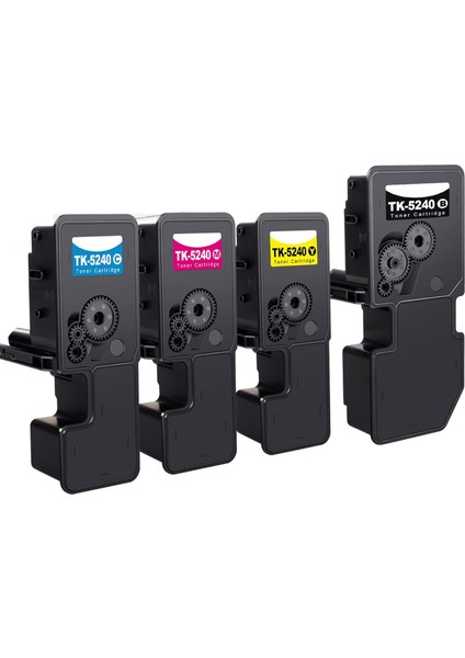 Mita TK520 (TK-5240) Kyocera Ecosys M5526CDW Yazıcı Uyumlu 4 Renk Çipli Muadil Toner Seti