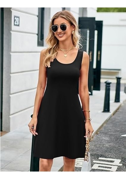 Kadın Askılı Yuvarlak Yaka Kısa Viskon Elbise indirimleri