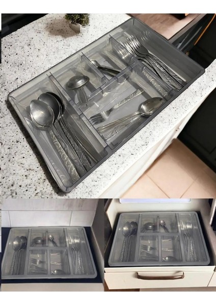 5 Bölmeli Kapaklı Çekmece Düzenleyici, Mutfak Için Pratik Organizer modelleri