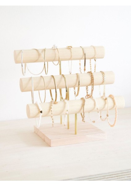 Ahşap Takı Organizeri Çoklu Askı Standı Dekoratif ve Düzenleyici