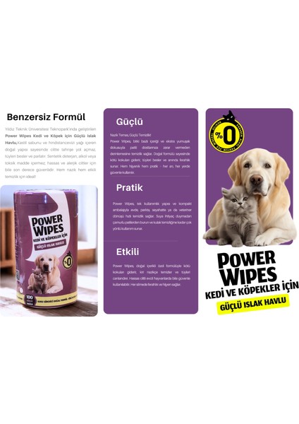 1X100 Yaprak - Kedi ve Köpekler Için Islak Havlu