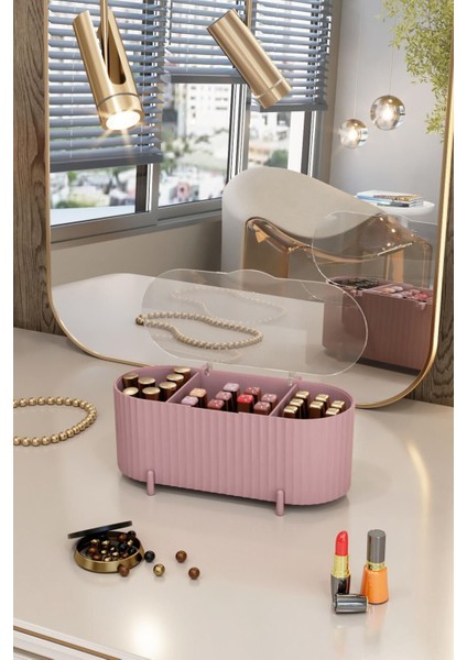 Gül Kurusu Renkli Makyaj ve Pamukluk Organizeri, Şık ve Pratik Düzenleyici