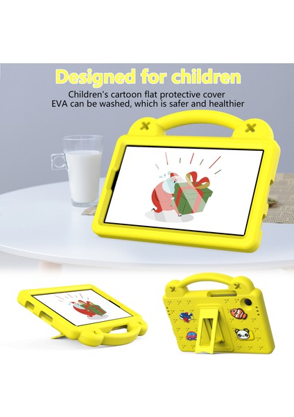 Samsung Galaxy Tab A9 Kılıfı Eva Tablet Kılıfı Düşmeye Karşı Dayanıklı Kickstand Kılıfı Tutma Saplı-Sarı (Yurt Dışından) fiyatları