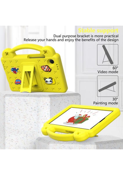 Samsung Galaxy Tab A9 Kılıfı Eva Tablet Kılıfı Düşmeye Karşı Dayanıklı Kickstand Kılıfı Tutma Saplı-Sarı (Yurt Dışından) modelleri