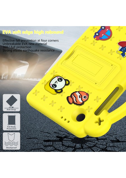 Samsung Galaxy Tab A9 Kılıfı Eva Tablet Kılıfı Düşmeye Karşı Dayanıklı Kickstand Kılıfı Tutma Saplı-Sarı (Yurt Dışından) indirimleri