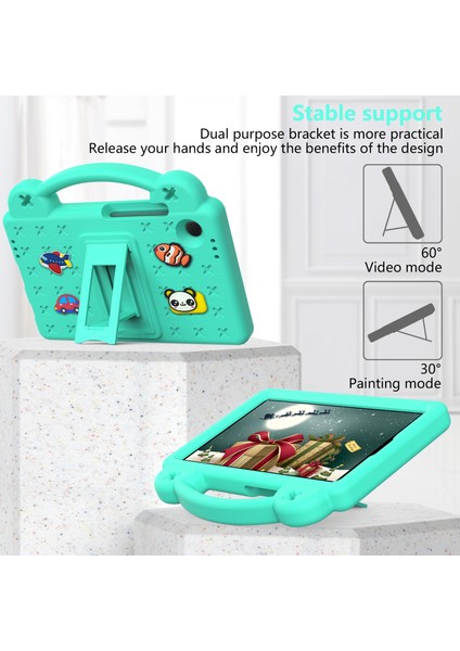 Samsung Galaxy Tab A9 Kılıfı Eva Tablet Kılıfı Düşmeye Karşı Dayanıklı Kickstand Kılıfı Kavrama Saplı-Yeşil (Yurt Dışından) modelleri