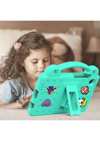 Samsung Galaxy Tab A9 Kılıfı Eva Tablet Kılıfı Düşmeye Karşı Dayanıklı Kickstand Kılıfı Kavrama Saplı-Yeşil (Yurt Dışından) fırsatları