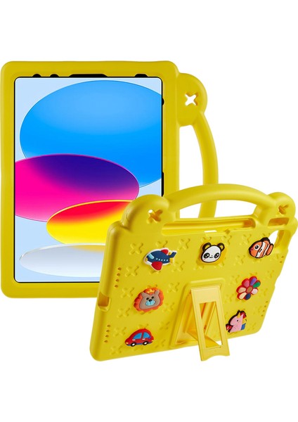 IPAD(2025)/10.9(2022) Için Düşmeye Dayanıklı Eva Tablet Kılıfı Koruyucu Kılıf Destekli-Sarı (Yurt Dışından)