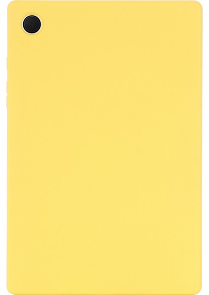 Samsung Galaxy Tab A8 10.5 (2021)/(2022) Için Sıvı Silikon Tablet Kılıfı, Darbeye Dayanıklı Mikrofiber Astarlı Ince Tablet Kılıfı-Sarı (Yurt Dışından)