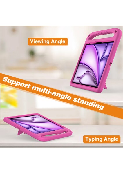 iPad Pro 13(2024)/AIR 13(2025)/(2024)EVA Kılıf Darbeye Dayanıklı Saplı Destekli Tablet Kılıfı-Gül (Yurt Dışından) modelleri