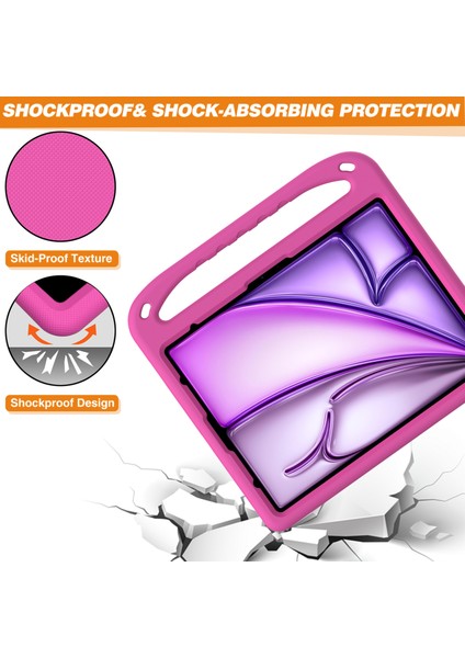 iPad Pro 13(2024)/AIR 13(2025)/(2024)EVA Kılıf Darbeye Dayanıklı Saplı Destekli Tablet Kılıfı-Gül (Yurt Dışından) indirimleri