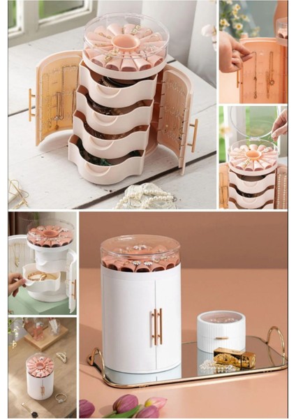 Çekmeceli Kapaklı Askılı Takı ve Aksesuar Düzenleyici Organizer