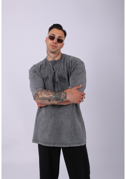 Unisex Nakışlı Baskılı Özel Yıkamalı Oversize T-Shirt fiyatları