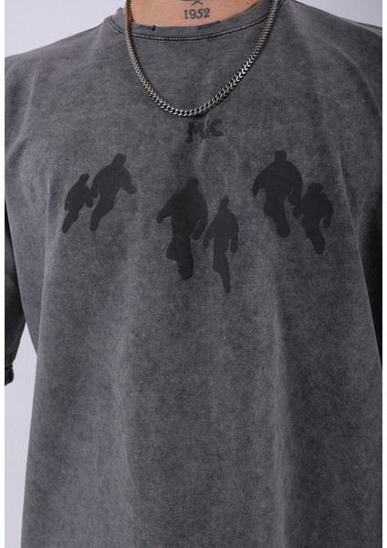 Unisex Nakışlı Baskılı Özel Yıkamalı Oversize T-Shirt modelleri