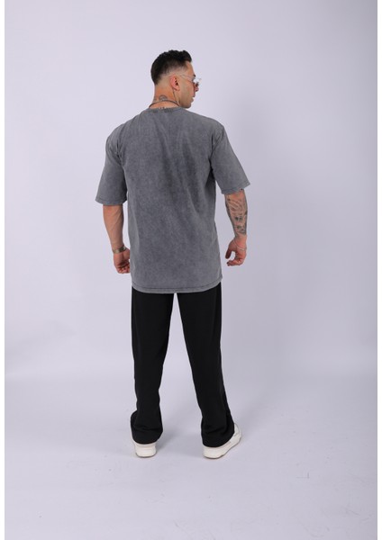 Unisex Nakışlı Baskılı Özel Yıkamalı Oversize T-Shirt fırsatları