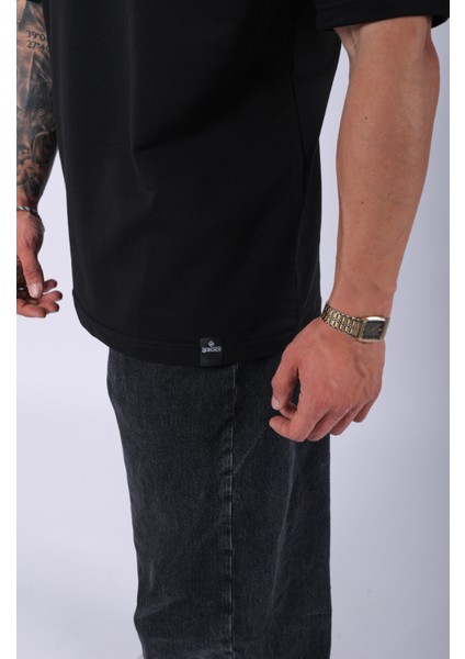 Unisex %100 Pamuk Oversize Düz T-Shirt Siyah fırsatları