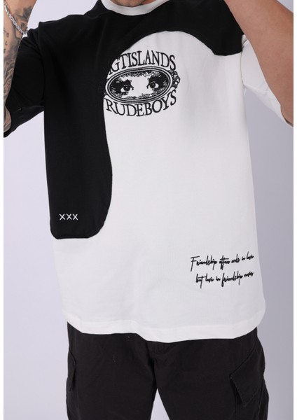 Unisex Özel Tasarım Parçalı Oversize T-Shirt fiyatları