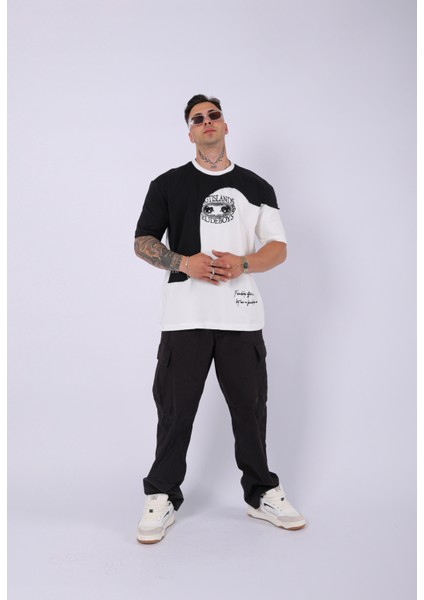 Unisex Özel Tasarım Parçalı Oversize T-Shirt modelleri