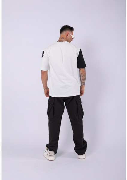 Unisex Özel Tasarım Parçalı Oversize T-Shirt fırsatları