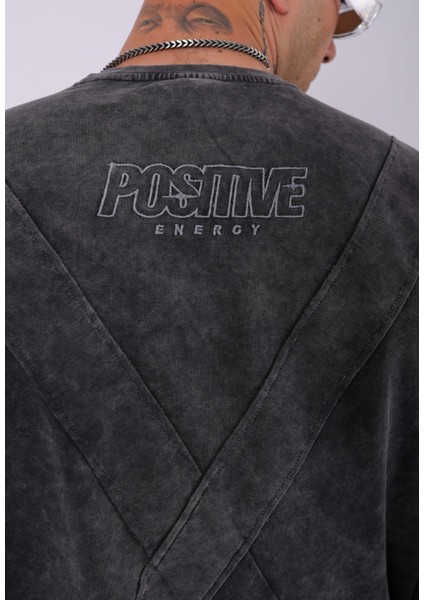 Unisex Özel Yıkamalı Positive Oversize T-Shirt fırsatları