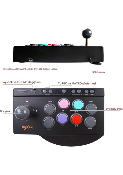 0082 Arcade Stick Oyun Kumandası Ps3/ps4/switch/pc/android Tv/xbox